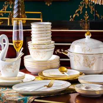 70 Heads Jingdezhen Ceramics Dinner Dish Rice Bowl Dish Bowl Dinnerware Sets Kitchen Tableware set dishes 
70 Heads Jingdezhen Ceramics Dinner Dish Rice Bowl Dish Bowl Dinnerware Sets Kitchen Tableware set dishes