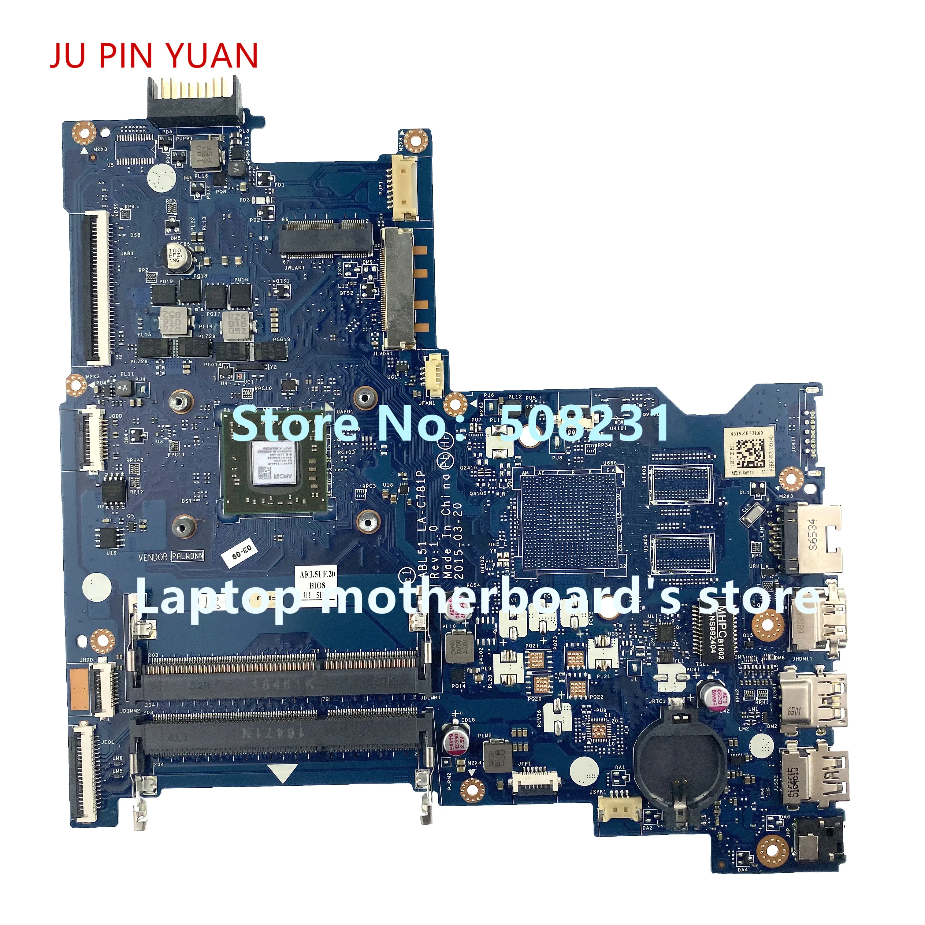 813968-501 813968-001 for HP 15-AF Laptop Motherboard ABL51 LA-C781P A6-6310 100% Fully Tested
813968-501 813968-001 for HP 15-AF Laptop Motherboard ABL51 LA-C781P A6-6310 100% Fully Tested
