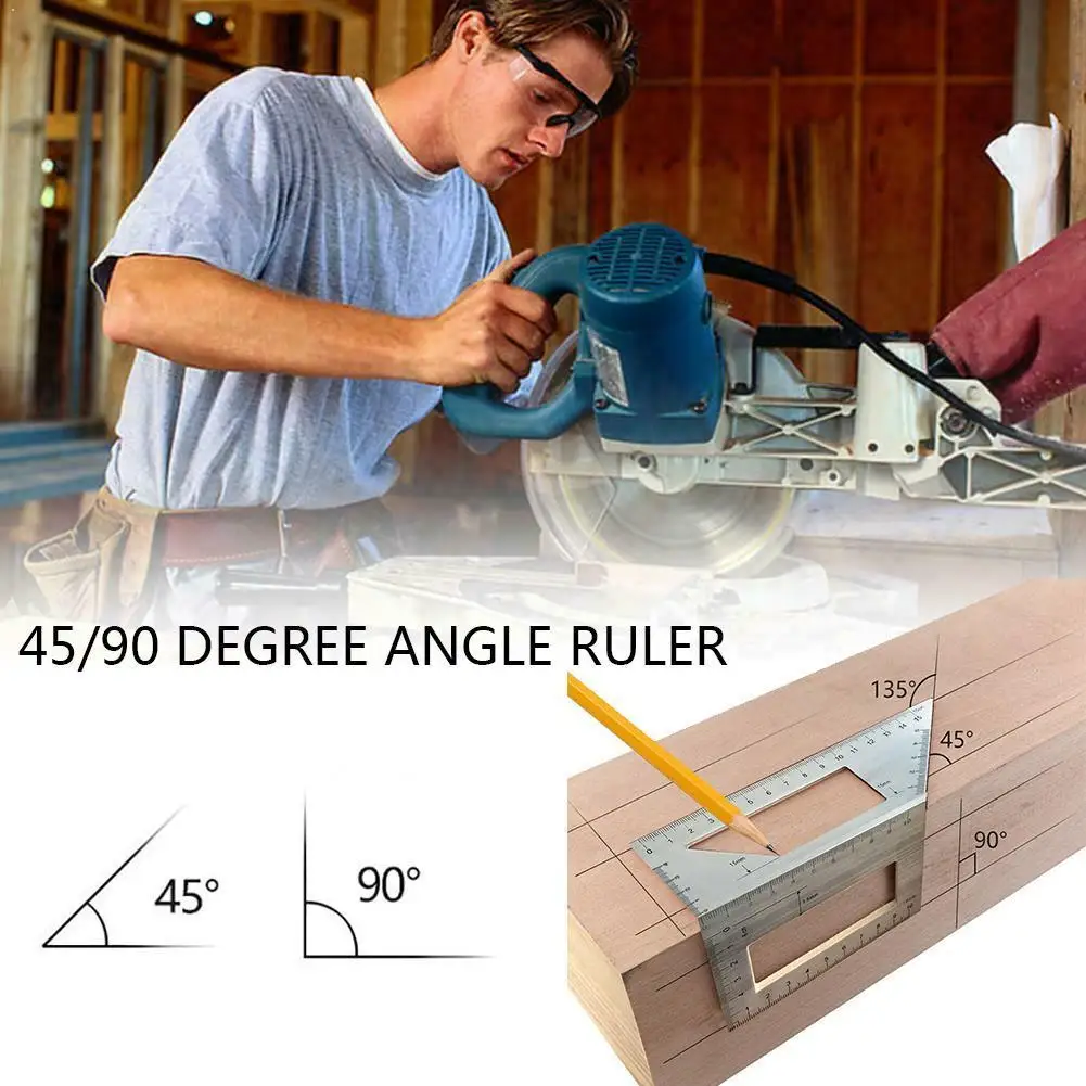 Multifunctional Square 45/90 T-shaped Combination Ruler Degree Lined Angle Measuring Tool Woodworking Aluminum Gauge Alloy O2W3
Multifunctional Square 45/90 T-shaped Combination Ruler Degree Lined Angle Measuring Tool Woodworking Aluminum Gauge Alloy O2W3