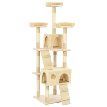 Cat Tree with Sisal Scratching Posts 170 cm Feature-rich Cat Tree 2 Houses 2 Ramps Viewing Platform and Rest Areas For Multi-cat
Cat Tree with Sisal Scratching Posts 170 cm Feature-rich Cat Tree 2 Houses 2 Ramps Viewing Platform and Rest Areas For Multi-cat