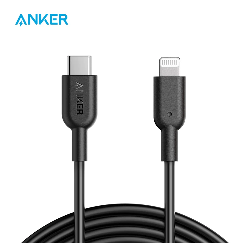 Кабель Powerline II Anker с USB C на Lightning для iPhone 13 Pro 12 Max 11 X XS XR AirPods поддерживает подачу