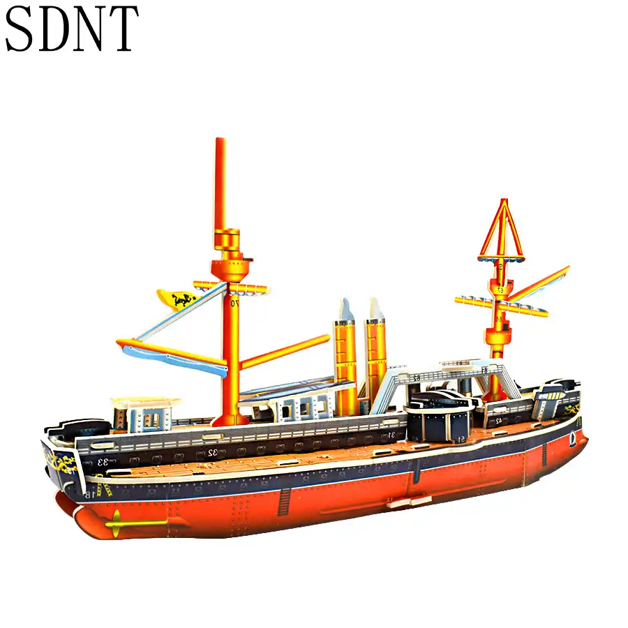 warships puzzle toys for children 3d cardboard ancient ship