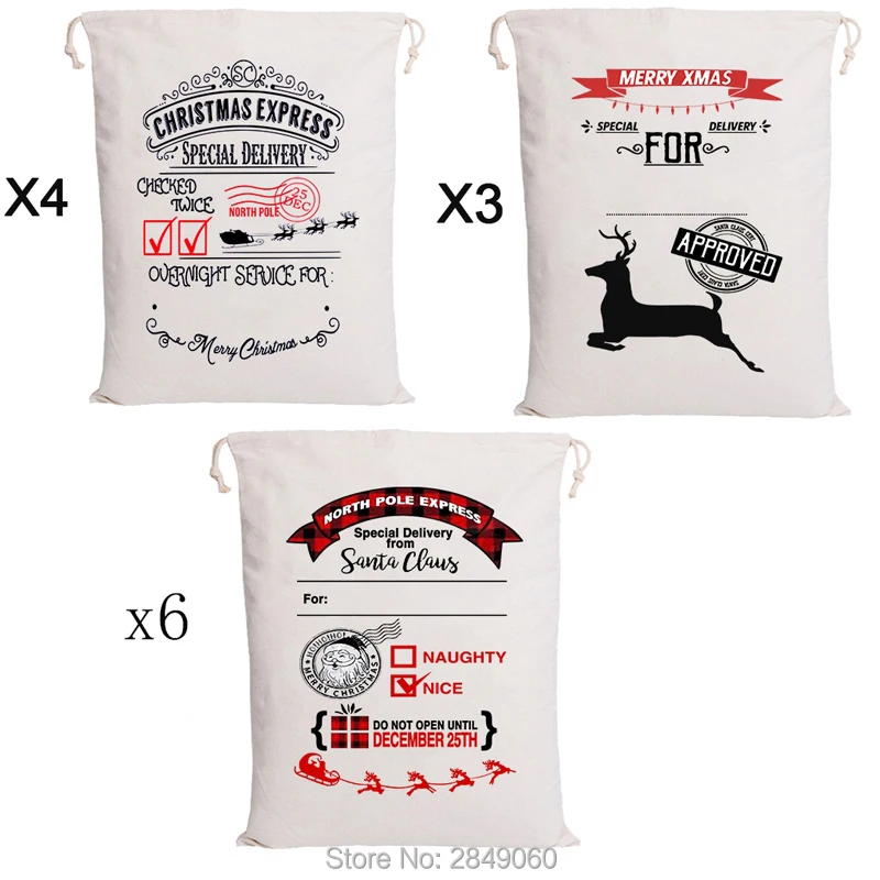 Canvas Drawstring Bag 30pcs/lot Santa Sacks Christmas Gift Bags Kids Toy New Graduation Present Party Decorations Handmade
Canvas Drawstring Bag 30pcs/lot Santa Sacks Christmas Gift Bags Kids Toy New Graduation Present Party Decorations Handmade