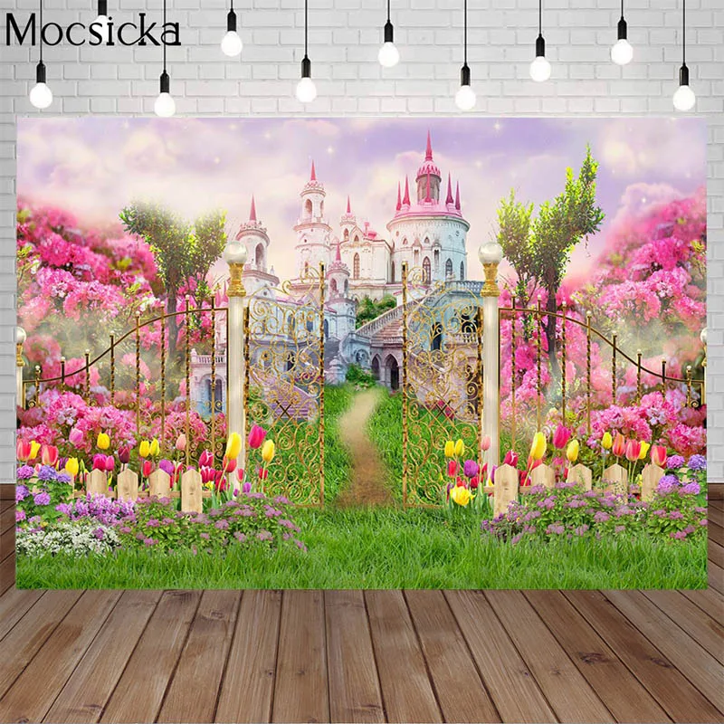 Spring Dream Garden Photography Backdrops Flowers Fairy Tale Wonderland Pink Castle Princess Birthday Portrait Photo Background
Spring Dream Garden Photography Backdrops Flowers Fairy Tale Wonderland Pink Castle Princess Birthday Portrait Photo Background