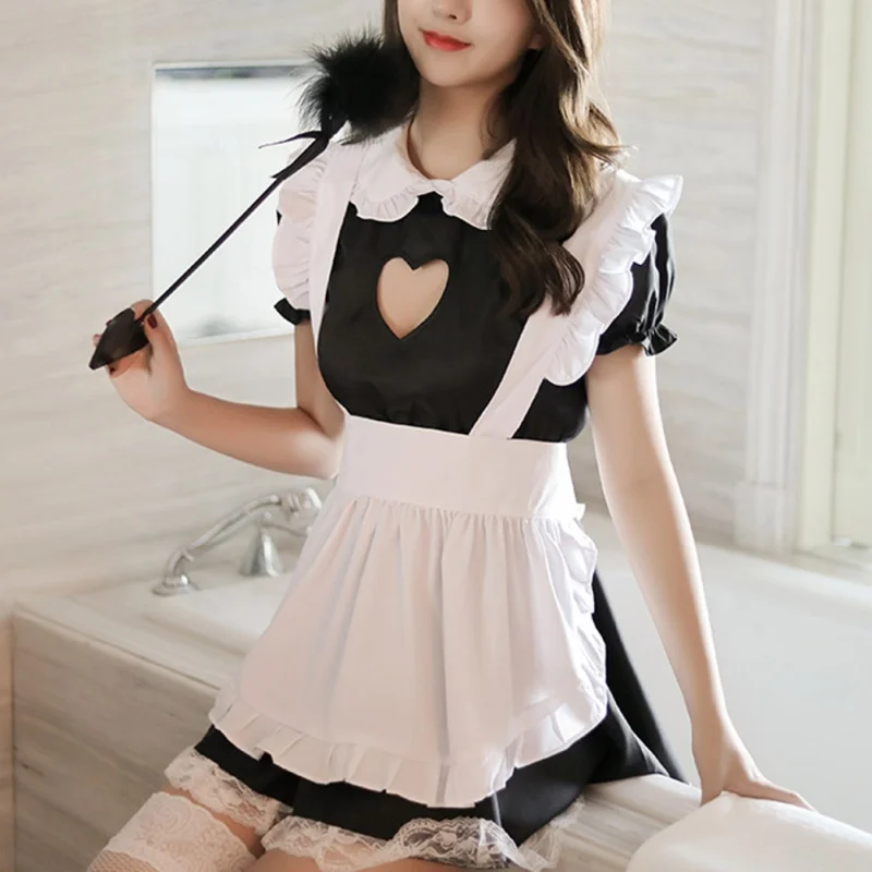 Black Lingerie Sexy Lace Dress Cosplay Lace Love Hollow Sexy Maid Outfit Maid Uniform Set Dress
Black Lingerie Sexy Lace Dress Cosplay Lace Love Hollow Sexy Maid Outfit Maid Uniform Set Dress