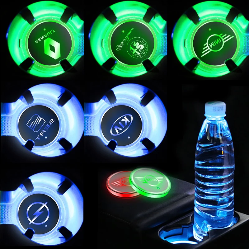 Car Logo Luminous Light LED Drink Coaster Anti-slip For Bmws Audis Volkswagens Fords Toyotas Benzs Auto Accessories car Gadgets
Car Logo Luminous Light LED Drink Coaster Anti-slip For Bmws Audis Volkswagens Fords Toyotas Benzs Auto Accessories car Gadgets
