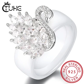 Shiny Luxury White Swan Wedding Ring 8mm Width Ceramic Engagement Rings for Women Girl Party Gift Female Anel bijoux Jewelry
Shiny Luxury White Swan Wedding Ring 8mm Width Ceramic Engagement Rings for Women Girl Party Gift Female Anel bijoux Jewelry