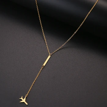 CACANA Fashion Aircraft Choker Necklace for Women Pendant on neck Chocker Stick Metal Chain Necklace Stainless Steel Jewelry 
CACANA Fashion Aircraft Choker Necklace for Women Pendant on neck Chocker Stick Metal Chain Necklace Stainless Steel Jewelry