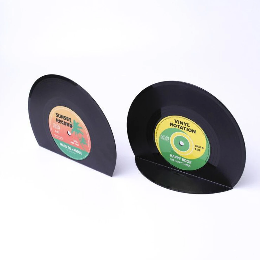 Vintage Vinyl Record Bookends ABS Plastic Book Ends DIY Home Decoration Gift Vintage Vinyl Record Bookends ABS Plastic Book Ends DIY Home Decoration Gift