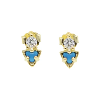 real 925 sterling silver turquoise stone stud earring with gold color plated for child lady jewelry wholesale tiny small stud 
real 925 sterling silver turquoise stone stud earring with gold color plated for child lady jewelry wholesale tiny small stud
