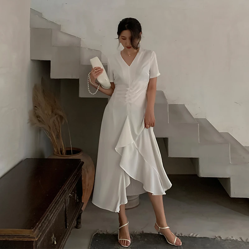 Vintage Long Irregular Solid White Party Dress Woman 2019 Fashion Ruffle Summer Female Elegant Mermaid Dresses
Vintage Long Irregular Solid White Party Dress Woman 2019 Fashion Ruffle Summer Female Elegant Mermaid Dresses