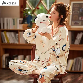 JRMISSLI Women's Pajama Sets Long Sleeves Long Pants Pyjamas Cartoon Printed Sweet Pijamas Spring Autumn Winter Sleepwear
JRMISSLI Women's Pajama Sets Long Sleeves Long Pants Pyjamas Cartoon Printed Sweet Pijamas Spring Autumn Winter Sleepwear