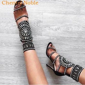 Women Fashion Open Toe Rhinestone Pearl Design High Heel Sandals Cut-out Crystal Ankle Wrap Gladiator Sandals Dress Shoes Woman
Women Fashion Open Toe Rhinestone Pearl Design High Heel Sandals Cut-out Crystal Ankle Wrap Gladiator Sandals Dress Shoes Woman
