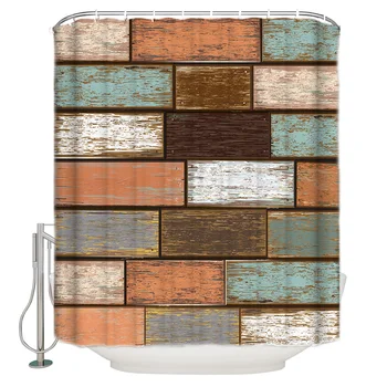 Color Wooden Board Texture Stitching Shower Curtain Waterproof and Mildewproof Polyester Fabric Bath Curtain Design
Color Wooden Board Texture Stitching Shower Curtain Waterproof and Mildewproof Polyester Fabric Bath Curtain Design