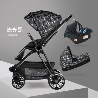 luxurious 3 in 1 baby stroller aluminium alloy baby pram leather two-way shock baby trolley with gifts 
luxurious 3 in 1 baby stroller aluminium alloy baby pram leather two-way shock baby trolley with gifts