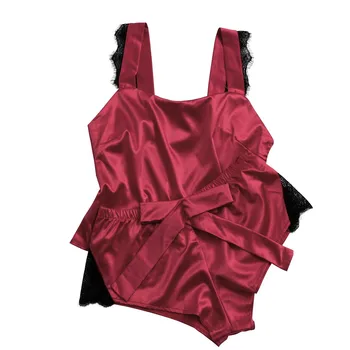 Silk Pajamas Set Women Sexy Lingerie Bow Sleepwear Lace Satin pijama Sexy Cute Homewear Set women Nightwear pizama Female L0403
Silk Pajamas Set Women Sexy Lingerie Bow Sleepwear Lace Satin pijama Sexy Cute Homewear Set women Nightwear pizama Female L0403