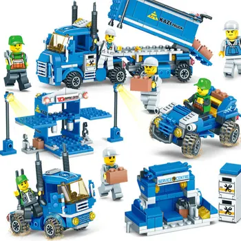 

NEW 318pcs 4 IN 1 URBAN FREIGHT Building Blocks Compatible LegoINGlys City Truck Blocks DIY Bricks Educational Toys for Children