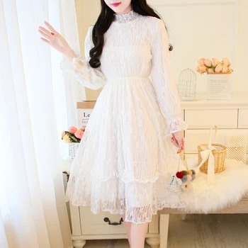 YAMDI women dress female 2020 spring autumn lace hollow out solid white long lantern sleeve stand collar party dress runway lady
YAMDI women dress female 2020 spring autumn lace hollow out solid white long lantern sleeve stand collar party dress runway lady