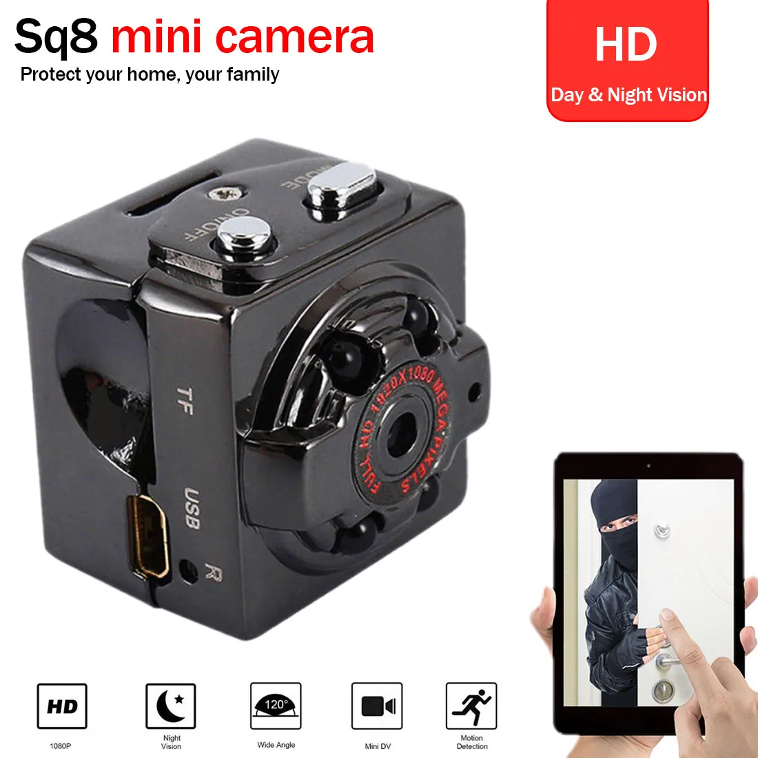 SQ8 /A9 Mini HD Camera 720P 1080P Dual Recording Mode Micro Wireless Camera Night Vision Smart Cam Tiny Microchamber DVR
SQ8 /A9 Mini HD Camera 720P 1080P Dual Recording Mode Micro Wireless Camera Night Vision Smart Cam Tiny Microchamber DVR