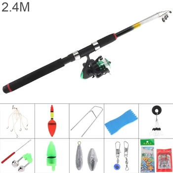 2.4m Fishing Rod Reel Line Combo Full Kits Spinning Reel Pole Set with Fishing Float Hooks Beads Lead Bell Weight Etc
2.4m Fishing Rod Reel Line Combo Full Kits Spinning Reel Pole Set with Fishing Float Hooks Beads Lead Bell Weight Etc