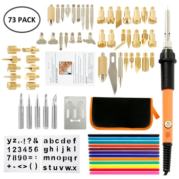 73 Pcs Wood Burning Kit Carving Pyrography Pen Kit 60W Adjustable Temperature Soldering Iron Welding Wood Embossing Burning Set
73 Pcs Wood Burning Kit Carving Pyrography Pen Kit 60W Adjustable Temperature Soldering Iron Welding Wood Embossing Burning Set