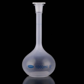 Durable Plastic Bottle Long Neck School Volumetric Measuring Flask Vase Shape Lab Clear Precise Heatproof Experiment Ware