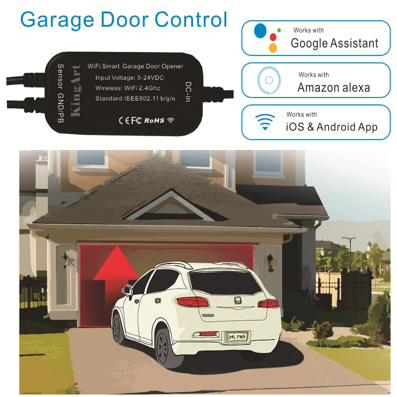 IntelligentWiFiRemote Control Garage Door Switch WiFiMobile Phone Remote Control Garage Door Smart Switch Voice Control
IntelligentWiFiRemote Control Garage Door Switch WiFiMobile Phone Remote Control Garage Door Smart Switch Voice Control