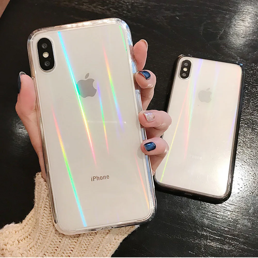 Fashion Gradient Rainbow Laser Case for iPhone X XS Max Xr Transparent Hard Fundas Cover on iPhone 7 8 6S Plus 10 Acrylic Cases
Fashion Gradient Rainbow Laser Case for iPhone X XS Max Xr Transparent Hard Fundas Cover on iPhone 7 8 6S Plus 10 Acrylic Cases