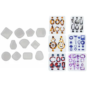 17 Pcs Mold: 11 Pcs Round Geometric Fan Shape Pendant Resin Molds & 6 Pcs Earring Mold
17 Pcs Mold: 11 Pcs Round Geometric Fan Shape Pendant Resin Molds & 6 Pcs Earring Mold