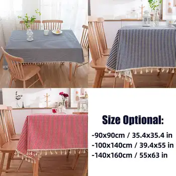 90/100/140cm Stripe Printed Kitchen Table Cloth Tablecloth Rectangular Tablecloths Dining Table Cover Tassel Table Cloth Cover
90/100/140cm Stripe Printed Kitchen Table Cloth Tablecloth Rectangular Tablecloths Dining Table Cover Tassel Table Cloth Cover