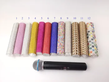 Bling Bling Sleeve Cover Microphone Crystal Skin Handheld Shell Flash Frame Colorful For Shows Stage 
Bling Bling Sleeve Cover Microphone Crystal Skin Handheld Shell Flash Frame Colorful For Shows Stage
