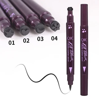 

1PC Double Ended Waterproof Eyeliner Pen with Star Moon Heart Plum Blossom Stamp for Sexy Eyes Makeup Cosmetic Tool TSLM2