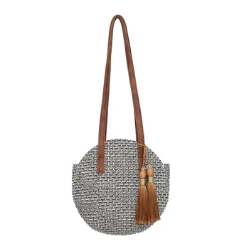 Retro Round Straw Bag Women Casual Circle Bohemia Shoulder Handbags Summer Handwoven Bali Rattan Bag Totes Female Crossbody Bags 
Retro Round Straw Bag Women Casual Circle Bohemia Shoulder Handbags Summer Handwoven Bali Rattan Bag Totes Female Crossbody Bags