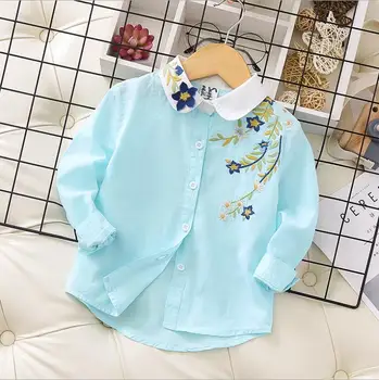 Wholesal 2020 Spring Baby Girls Turn-down Collar Flower Embroidery Cotton Shirts Girls Long Sleeve Blouse Children Clothes 
Wholesal 2020 Spring Baby Girls Turn-down Collar Flower Embroidery Cotton Shirts Girls Long Sleeve Blouse Children Clothes