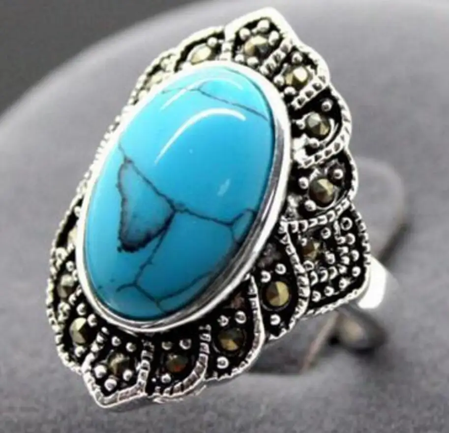 Fashion jewelry Free Shipping wholesale Fashion Natural Tibetan Natural Turquoise 925 Sterling Silver Ring Jewelry Size 8 9 10
Fashion jewelry Free Shipping wholesale Fashion Natural Tibetan Natural Turquoise 925 Sterling Silver Ring Jewelry Size 8 9 10