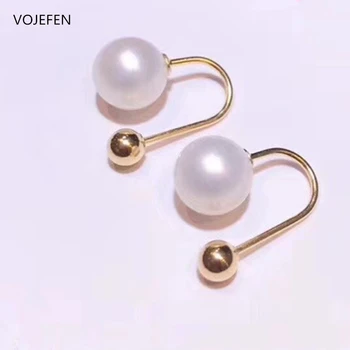 VOJEFEN Pearl and Gold Ball Earring Double Sided Beads Ball Earrings AU750 - 18K Yellow Gold Best Jewellery Gift for Women,NEW 
VOJEFEN Pearl and Gold Ball Earring Double Sided Beads Ball Earrings AU750 - 18K Yellow Gold Best Jewellery Gift for Women,NEW