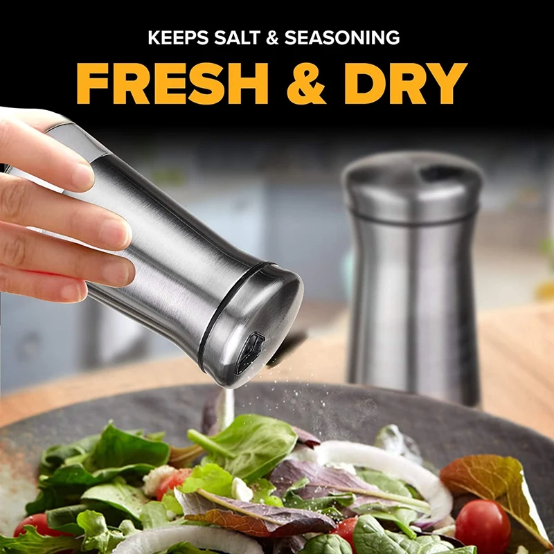 Salt and Pepper Shakers - Spice Dispenser with Adjustable Pour Holes - Stainless Steel & Glass -Set of 2 Bottles
Salt and Pepper Shakers - Spice Dispenser with Adjustable Pour Holes - Stainless Steel & Glass -Set of 2 Bottles