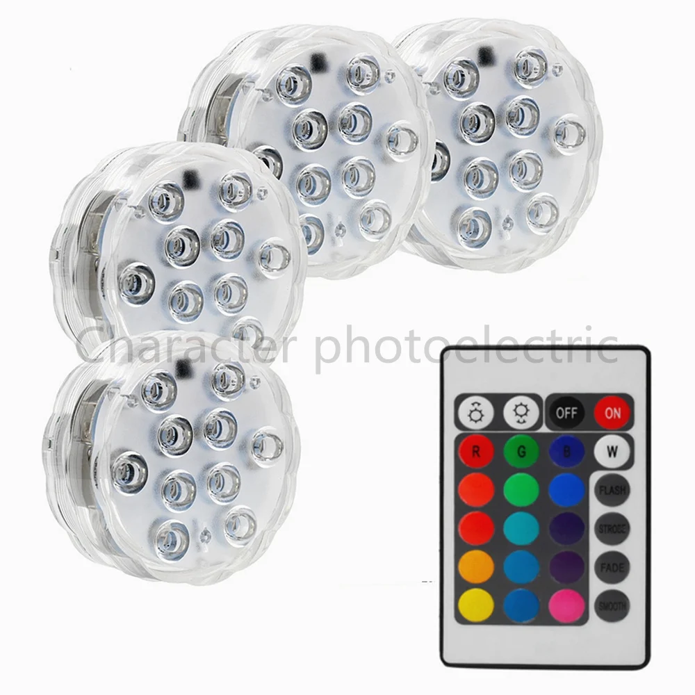 Description Picture 2 of item10LED Submersible LED Underwater lights AAA batteries Powered Waterproof IP67 Lamp for Swimming Pool light tank lamp