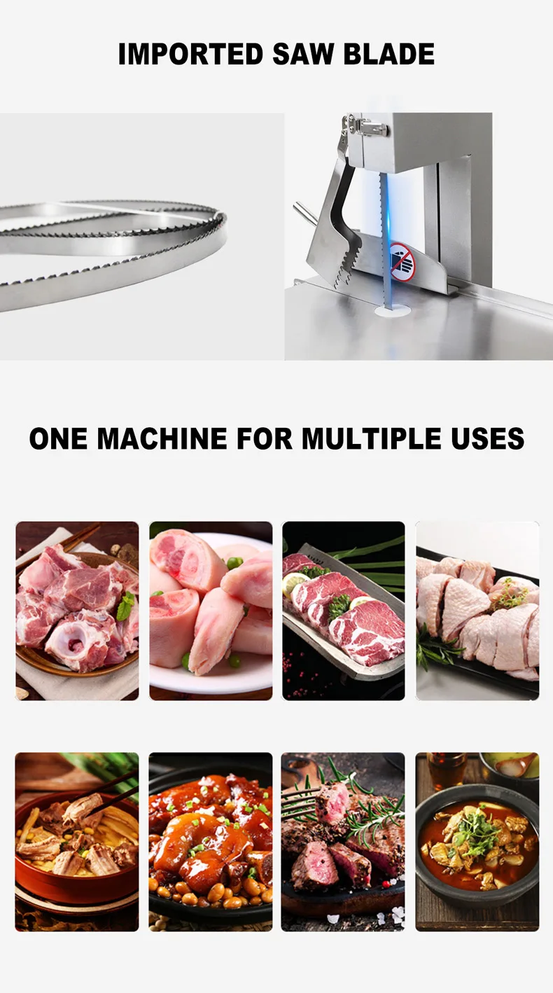 Description Picture 5 of itemElectric Bone Saw Cutting Machine Food Processor Commercial Desktop Electric Bone Saw Cutter Bone Cutter Small Bone With 2 Saws