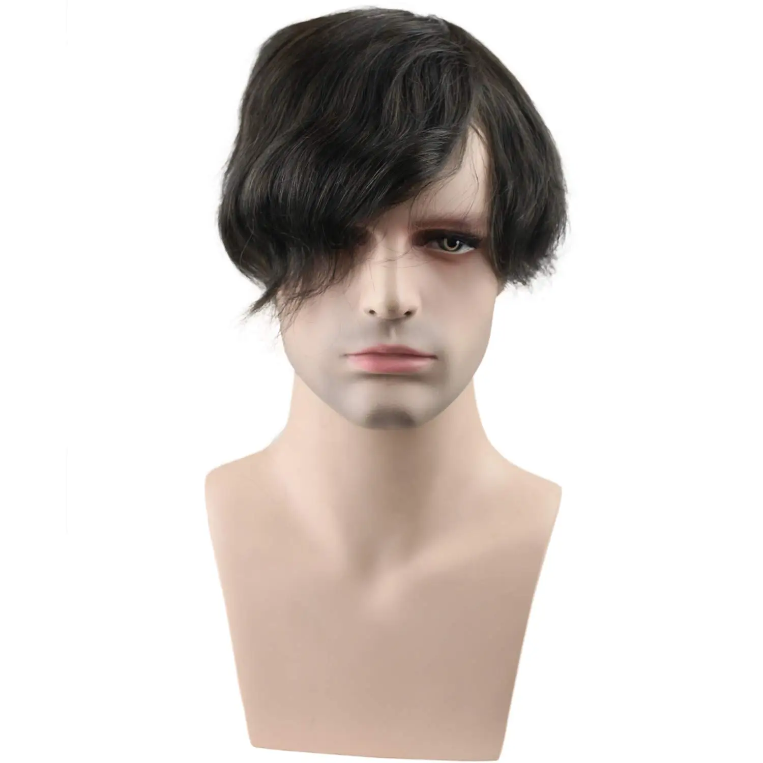 Replacement for Men Thin Skin Toupee Mono Lace Top Men's Hair Pieces Replacement System #3 Dark Brown Color Human Hair Toupee
