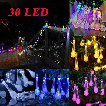 30 LED String Solar Light Water droplets Lamp Outdoor Garden Party 30 LED Raindrop Teardrop Solar Powered String Fairy Lights
30 LED String Solar Light Water droplets Lamp Outdoor Garden Party 30 LED Raindrop Teardrop Solar Powered String Fairy Lights