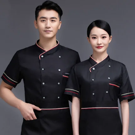 Оптовая продажа, унисекс, ресторанная форма, хлебобулочная пищевая служба, с коротким рукавом, дышащая, двубортная, новая форма шеф-повара, одежда для приготовления пищи 
Оптовая продажа, унисекс, ресторанная форма, хлебобулочная пищевая служба, с коротким рукавом, дышащая, двубортная, новая форма шеф-повара, одежда для приготовления пищи