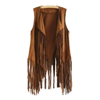 Women Vest Sleeveless Leather Jacket Motorcycle Vest Tops Spring Imitation Ethnic Suede Tassels Fringe Vest Cardigan
Women Vest Sleeveless Leather Jacket Motorcycle Vest Tops Spring Imitation Ethnic Suede Tassels Fringe Vest Cardigan