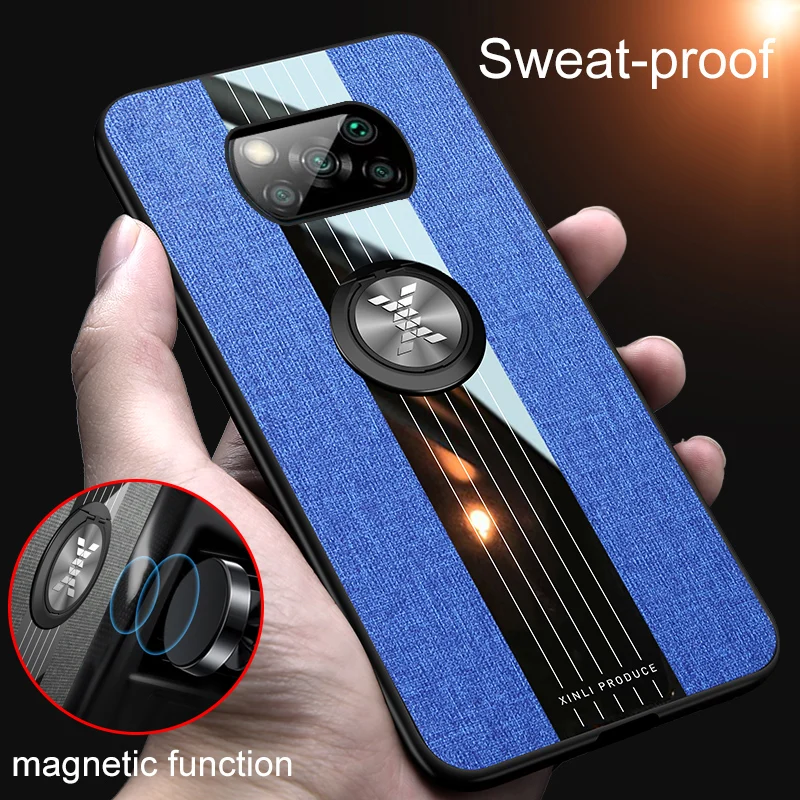 Новинка 2020 чехол для Xiaomi POCO X3 NFC роскошный с защитой от падения прочный подставкой