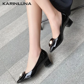 KarinLuna 2020 Brand Design Genuine Leather Woman Sandals Pointed Toe Square Heels Pearl Pumps Summer Leisure Woman Shoes
KarinLuna 2020 Brand Design Genuine Leather Woman Sandals Pointed Toe Square Heels Pearl Pumps Summer Leisure Woman Shoes
