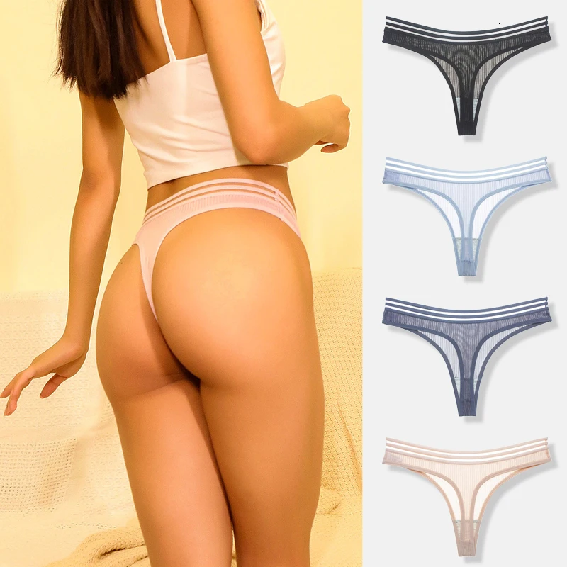Free Shipping!Seamless Briefs For Woman Plus Size Sexy Mesh Transparent Panties Girls Open Thongs Women's Underwear Cotton High