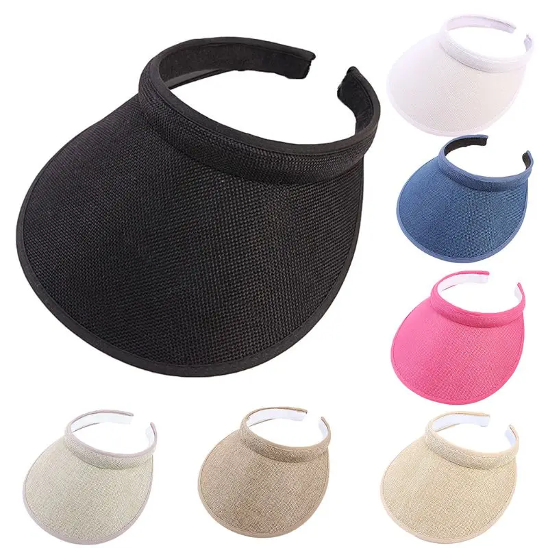 Women Men Unisex Clip-On UV Protection Sun Visor Hat Faux Linen Plaid Weave Empty Open Top Solid Color Wide Brim Adjustable Beac
Women Men Unisex Clip-On UV Protection Sun Visor Hat Faux Linen Plaid Weave Empty Open Top Solid Color Wide Brim Adjustable Beac