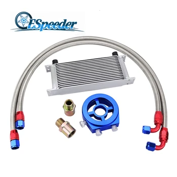 ESPEEDER Universal 16Row AN10 Transmission Oil Cooler Oil Adapter Filter Cooler Plate Kit Nylon Braided Oil Hose Line Car Parts
ESPEEDER Universal 16Row AN10 Transmission Oil Cooler Oil Adapter Filter Cooler Plate Kit Nylon Braided Oil Hose Line Car Parts