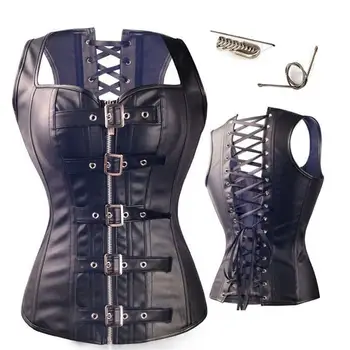 Vberry Womens Faux Leather Corset Steel Boned Steampunk Overbust Buckle Body shapewear
Vberry Womens Faux Leather Corset Steel Boned Steampunk Overbust Buckle Body shapewear
