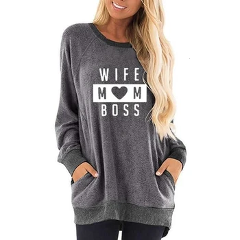 Hoodies For Women WIFE MOM BOSS Letters Print Round Neck Contrast Pocket Kawaii Hoodies Women Sweatshirts Corduroy Loose Print
Hoodies For Women WIFE MOM BOSS Letters Print Round Neck Contrast Pocket Kawaii Hoodies Women Sweatshirts Corduroy Loose Print